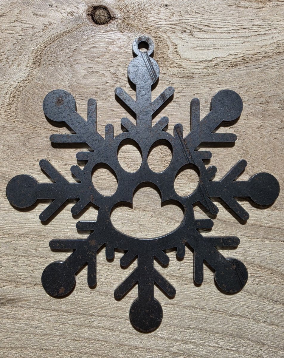 Paw Print Snowflake Metal Christmas Ornament
